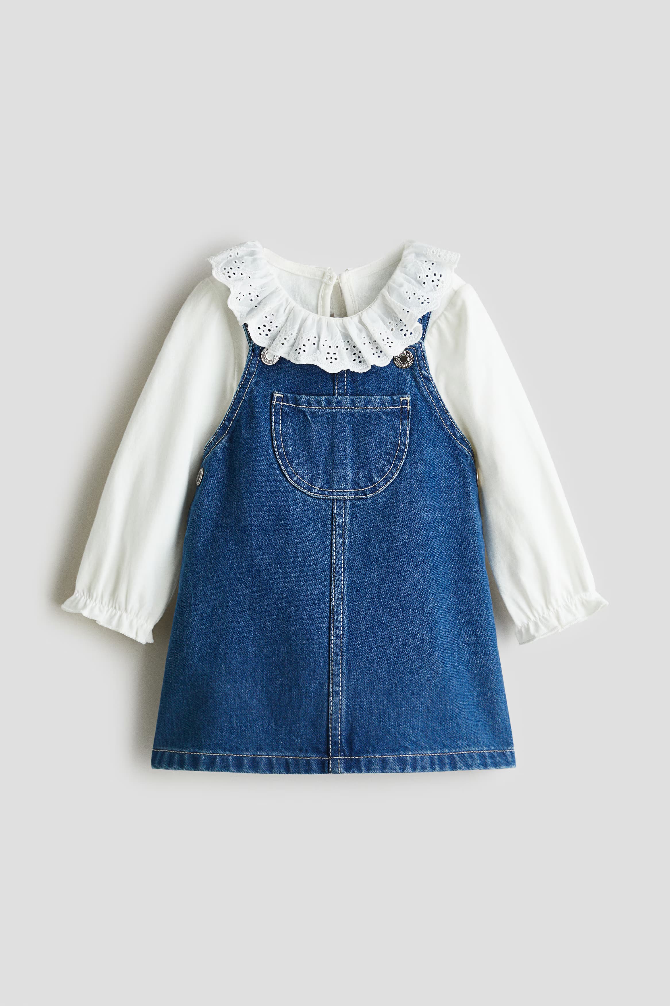 2-Piece Overall Dress and Top Set