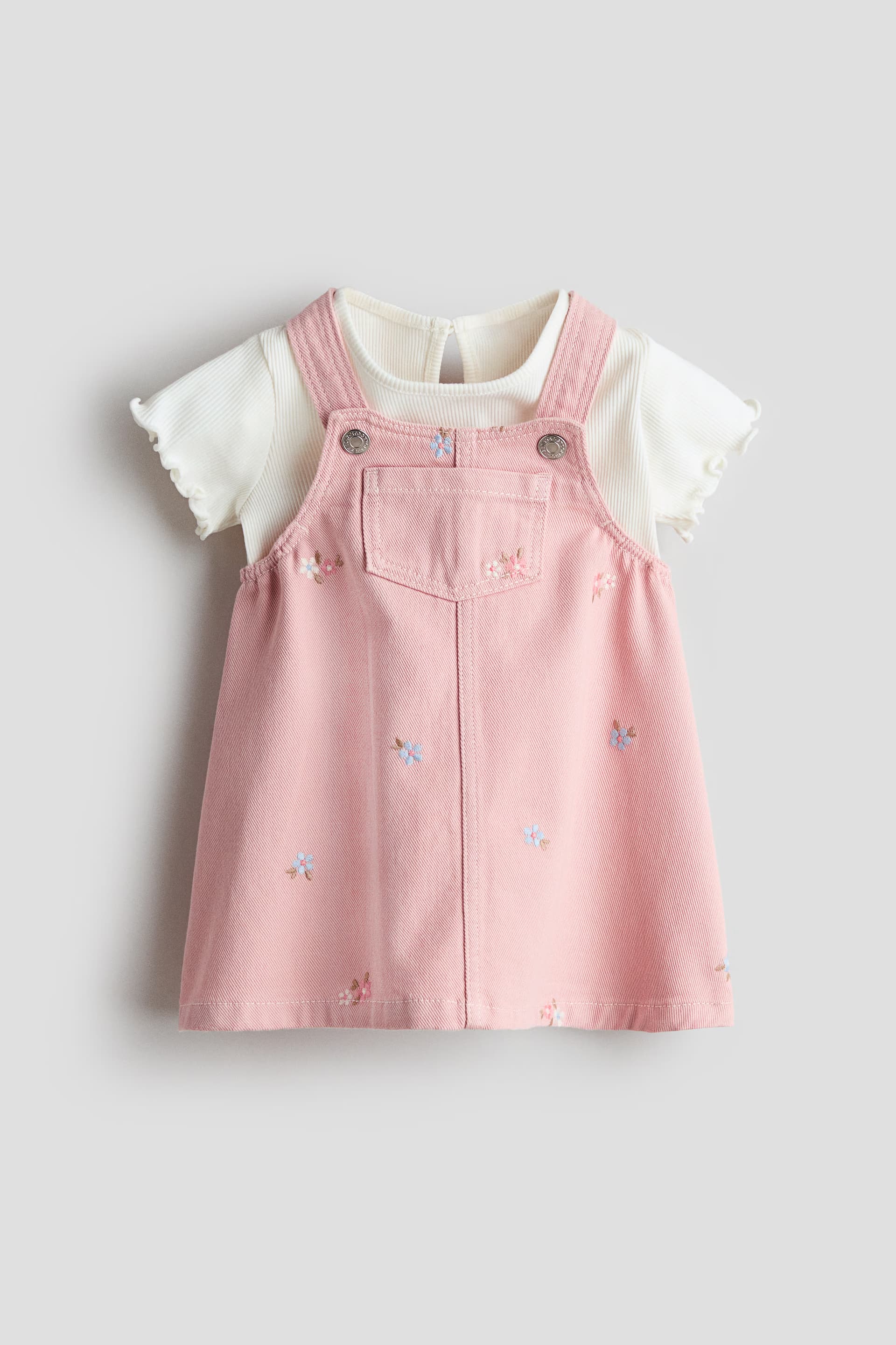 2-Piece Overall Dress and Top Set